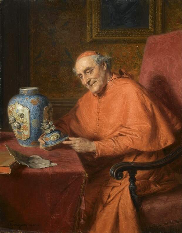 Кардинал в образе любителя искусства. Автор: Эдуард фон Грютцнер.