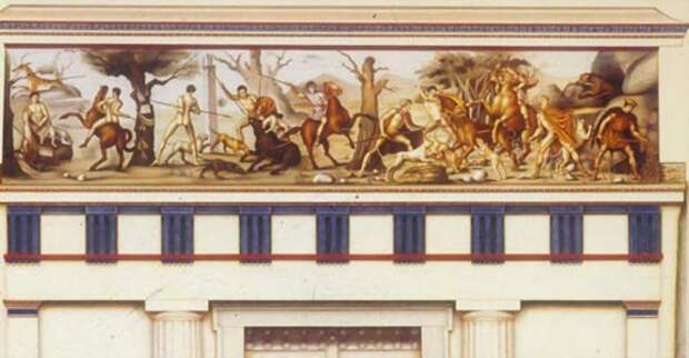 Сцена охоты из гробницы в Вергине. IV в. до н.э. Воссозданное изображение