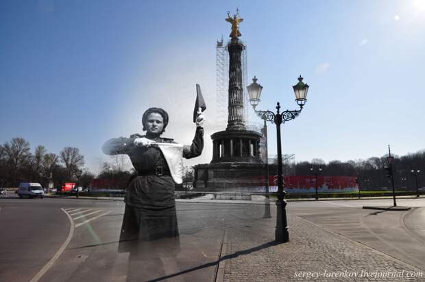 17. Берлин 1945-2010. Регулировщица у площади Звезды. Связь времен, берлин, история, фото