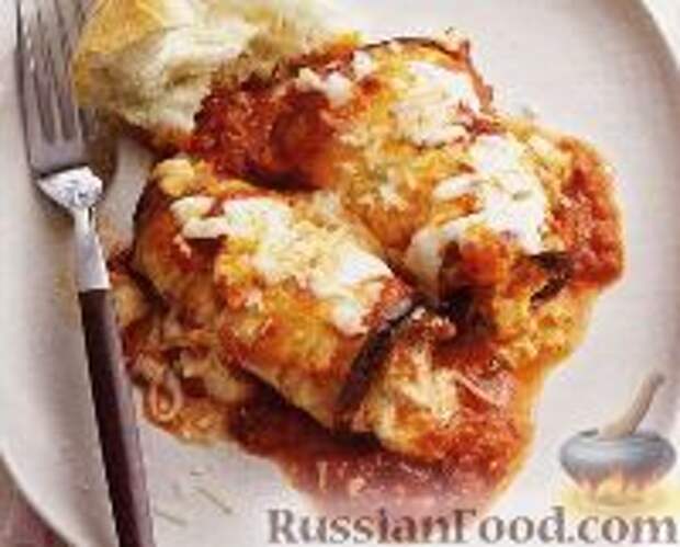 Фото к рецепту: Роллатини из баклажанов с сыром