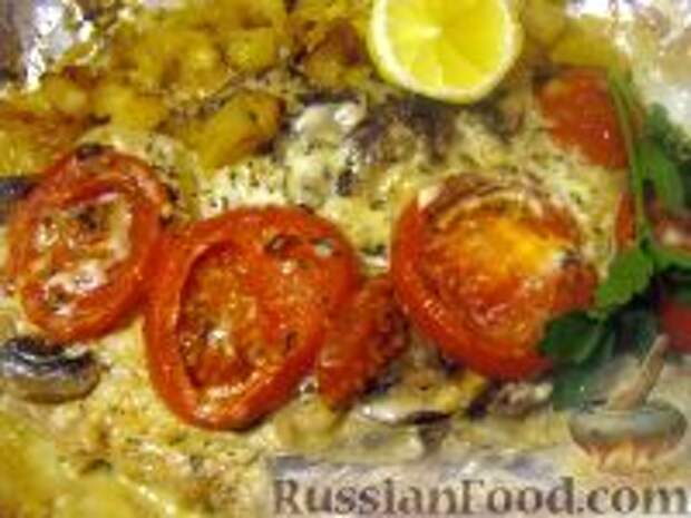 Фото к рецепту: Скумбрия, запеченная в фольге