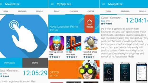 На Android появилось приложение myAppFree с ежедневной раздачей бесплатного контента