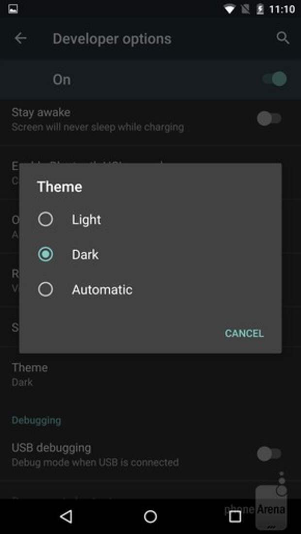 Активация темной темы в Android M DP