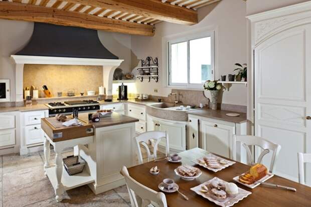 Кухня в стиле прованс с современными элементами интерьера