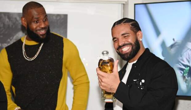 drake and lebron sharing a beverage