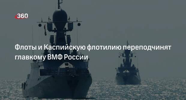 Шойгу: флоты и Каспийская флотилия перейдут в подчинение главкому ВМФ России