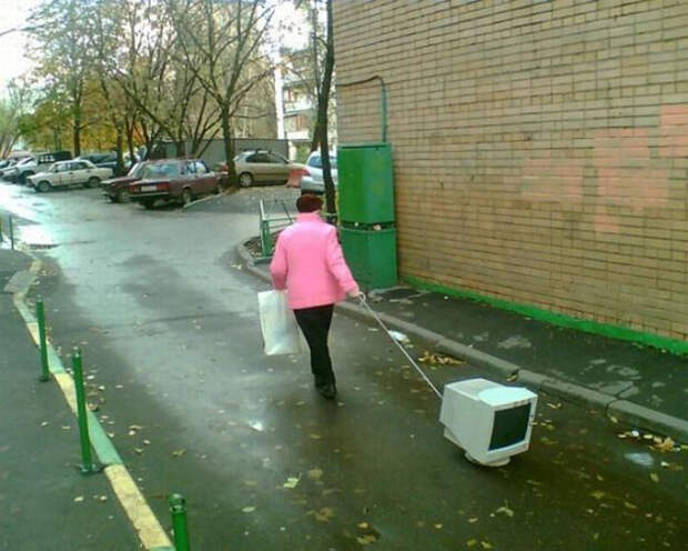выгуливает компьютер