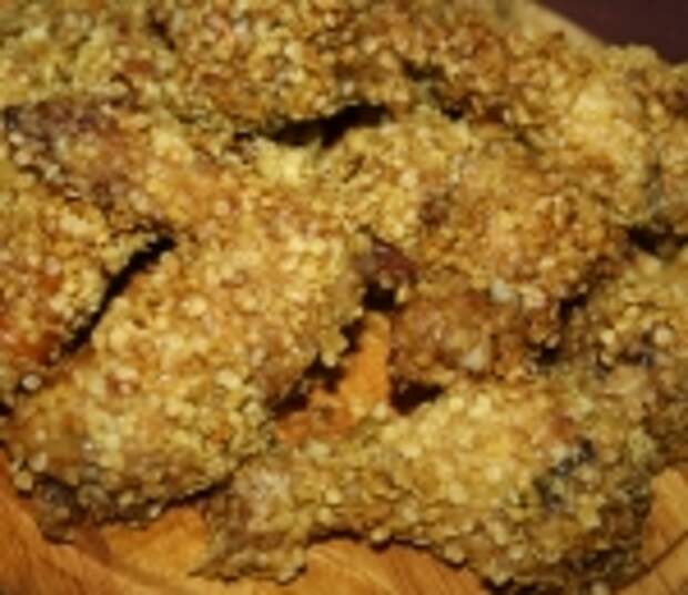 Запеченные куриные крылышки в хрустящей панировке из пшеничных хлопьев