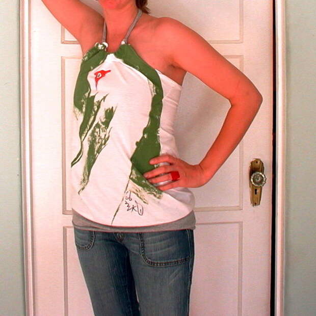 Mod a Cute Halter from a Crew Neck T Shirt
