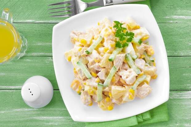 салат с блинами и курицей рецепт