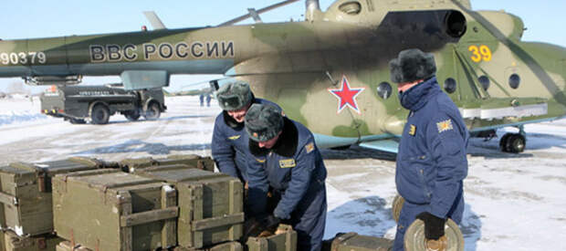 Вертолётчики  МО РФ  проводят учения по воздушному минированию танкоопасных направлений