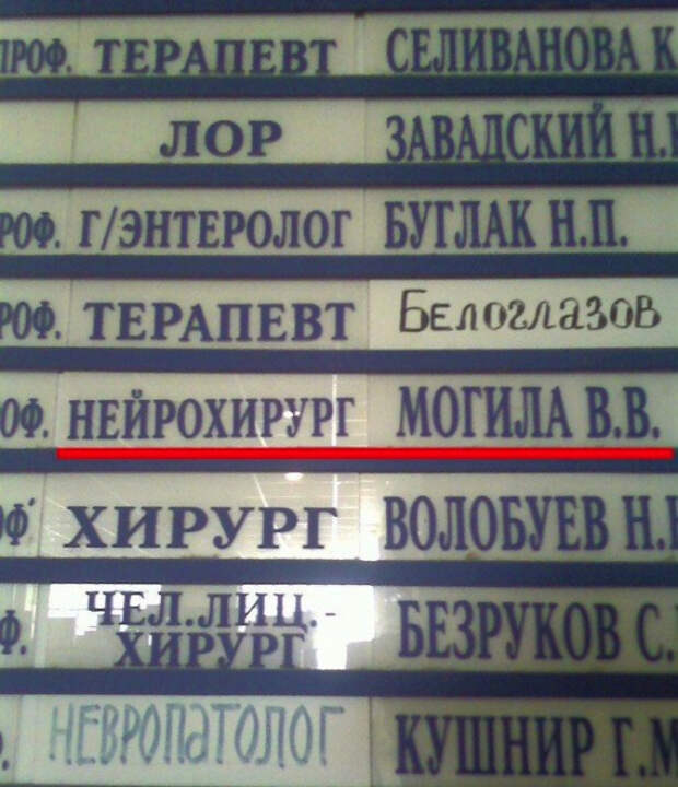 смешная фамилия