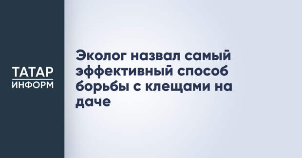 Эколог назвал самый эффективный способ борьбы с клещами на даче