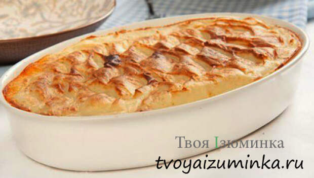 Диетическая творожная запеканка с яблоками
