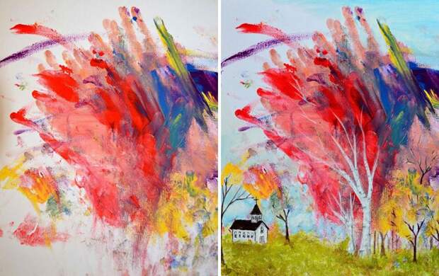 Мама превращает каракули своей дочери в картины, Рут Остерман 