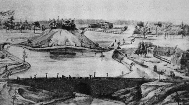С чего начинался зоопарк: Пресненские пруды с рисунка О. Кадоля (1821) / Фото: Московский Зоопарк