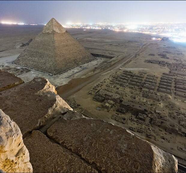 7. Фотография с вершины пирамиды Гизы люди, мир, фотоподборка