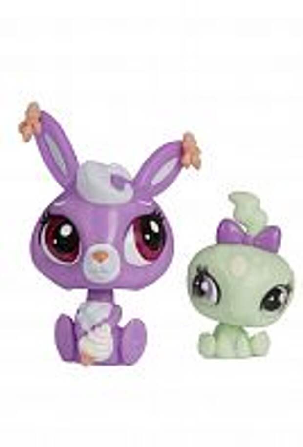 Игрушка Littlest Pet Shop Зайчик и черепашка Зверюшка с детенышем