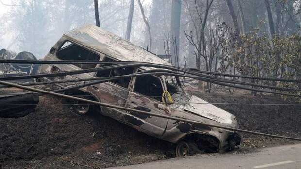 Автомобили, погибшие в калифорнийских пожарах авто, автомобили, лесные пожары, огонь, пожар, стихийное бедствие, сша