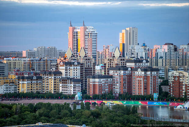 Вечерняя Астана с высоты