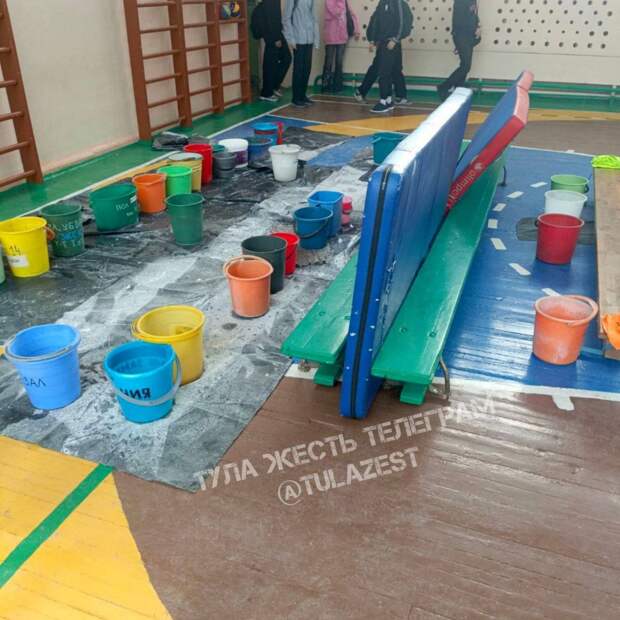 В тульском ЦО №24 на 1-м проезде Металлургов родители пожаловались на протечку крыши