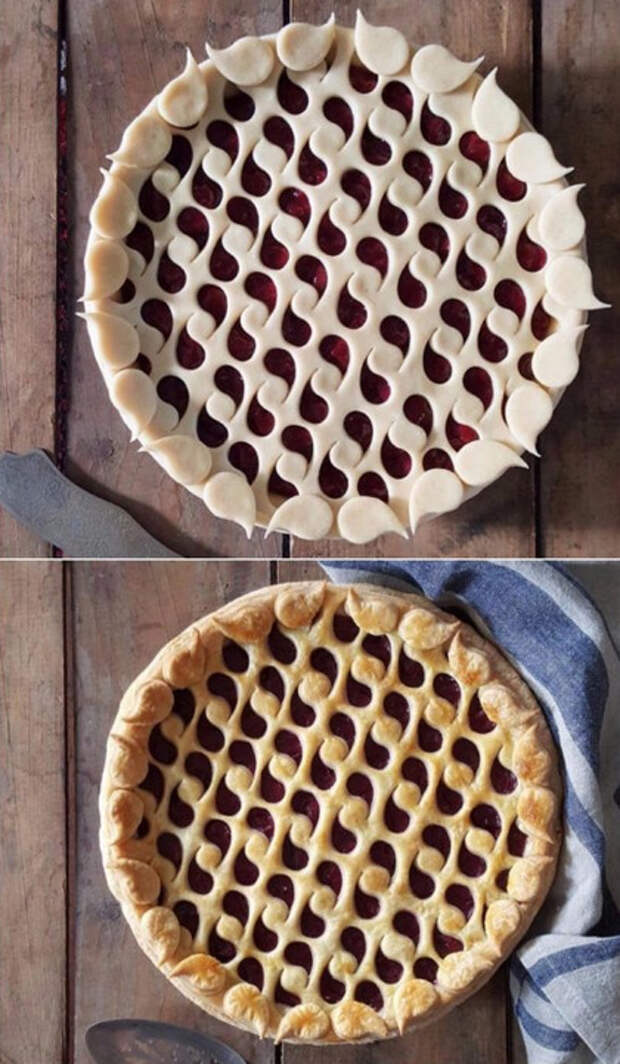 Замысловатые пироги до и после выпекания, которые слишком красивы, чтобы их съесть.