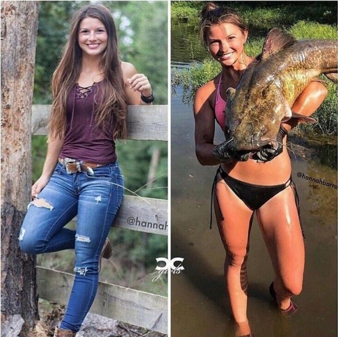Ханна Баррон - девушка, способная достать сома голыми руками