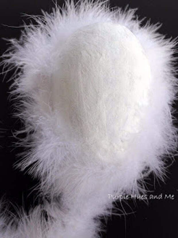 Белая сова из папье маше и боа (5) (240x320, 60Kb)