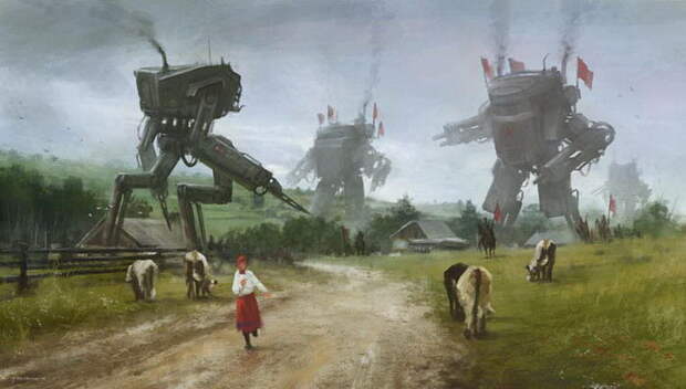 Война прошлого и будущего: картины Jakub Rozalski Война прошлого и будущего: картины Jakub Rozalski