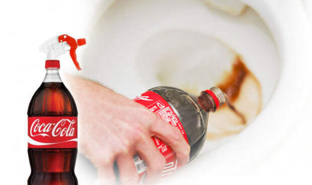 Кока-Кола поможет легко отмыть грязный туалет.