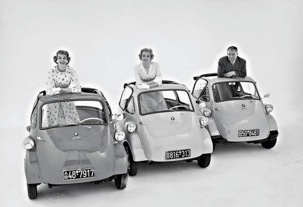 BMW Isetta трехколесные авто, трехколесный автомобиль