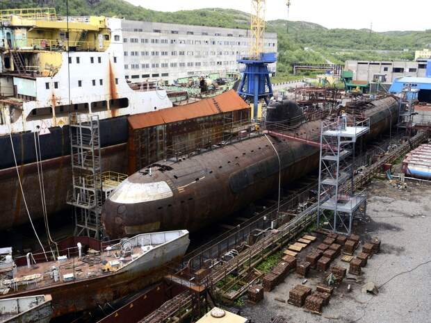Прогресс в превращении атомной подводной лодки "Ленинский Комсомол" в музей
