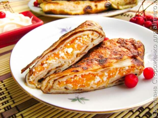 Блинчики с творогом и тыквой Блинчики с творогом и тыквой