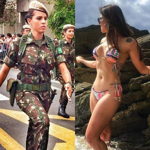 Красивые девушки в униформе и без неё