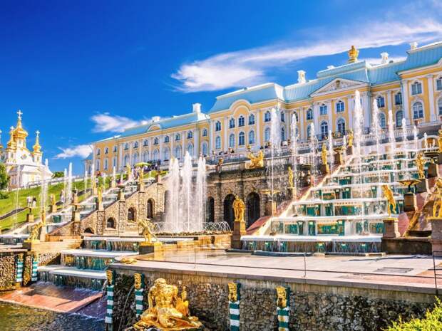 Большой дворец в Петергофе петербург, питер, россия, туризм