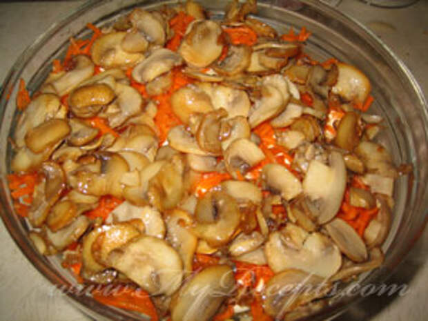 Салат с языком и грибами шаг10 Салат с языком и грибами шаг10