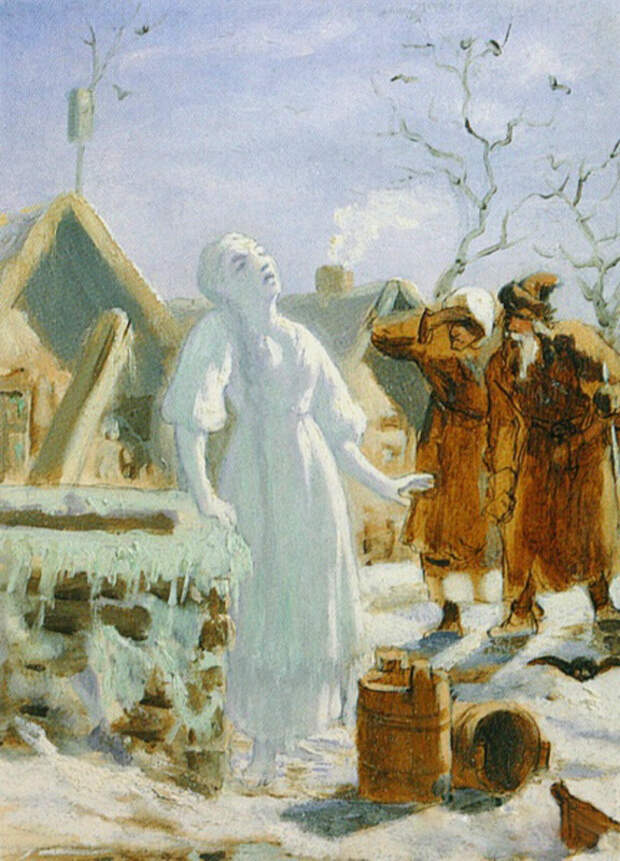 В.Перов. Тающая Снегурочка, эскиз (около 1879 г.)