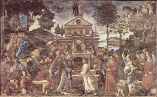 Сандро Боттичелли - Фрески Сикстинской капеллы в Риме, Искушение Христа
