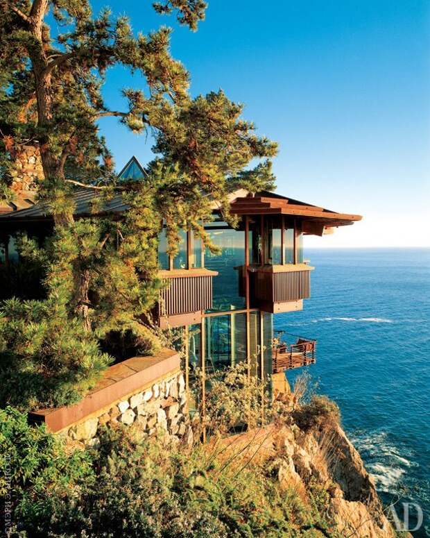 Дом на скале в Биг-Сур в Калифорнии дом, интересное, красиво, обрыв, строения