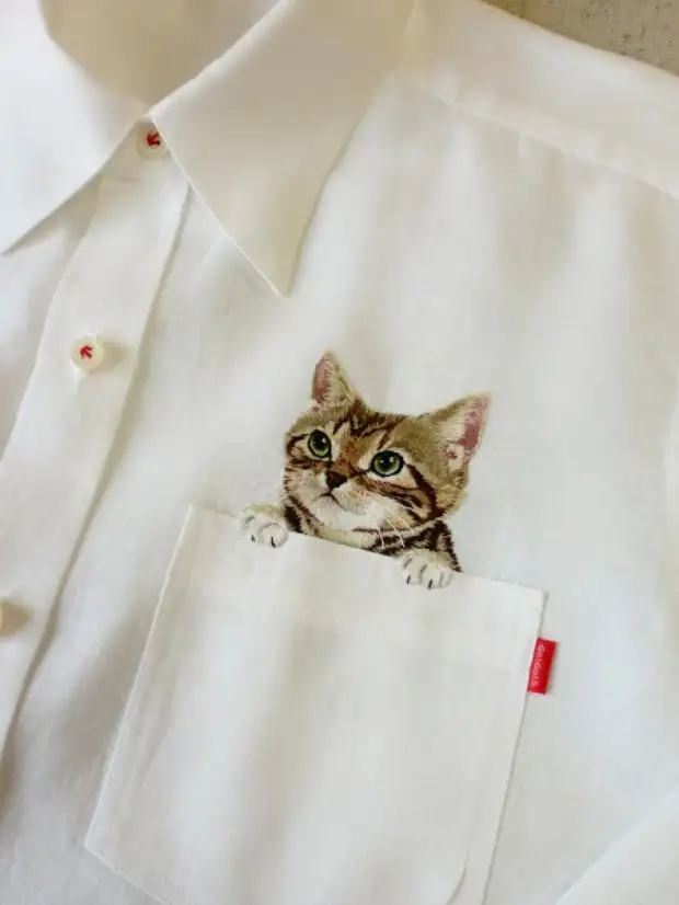 Забавные котики в кармане вышивка крестиком (схемы)