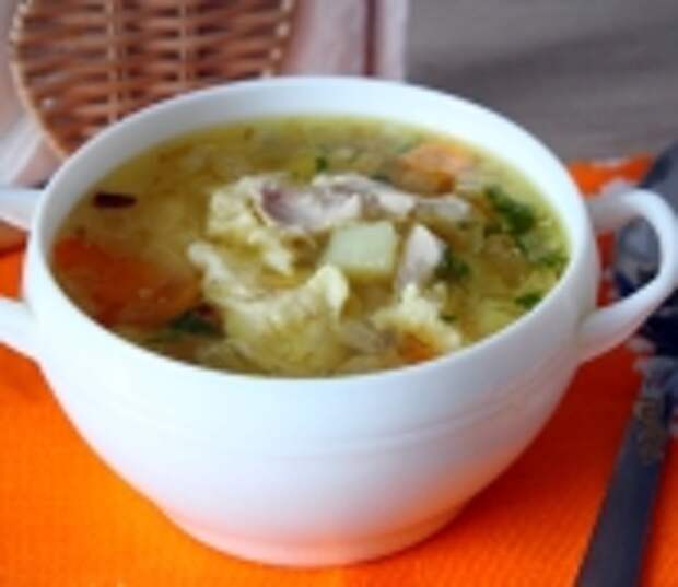 Куриный суп с картофелем и сырными клецками