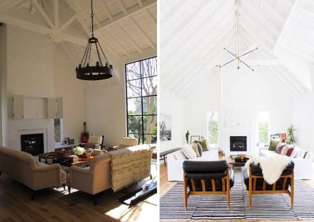 Новый дизайн интерьера частного дома: гостиная до и после
