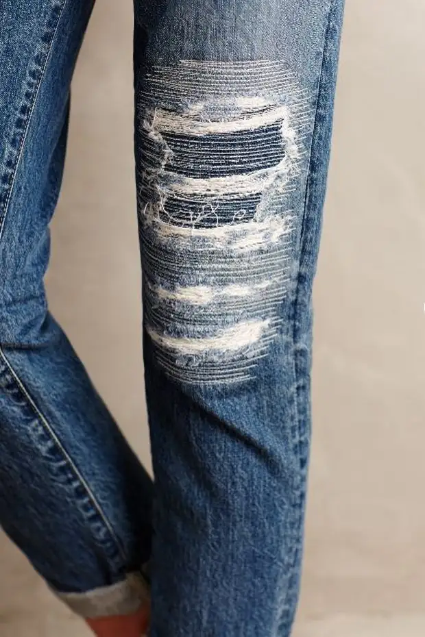 Как зашить джинсы с дырками