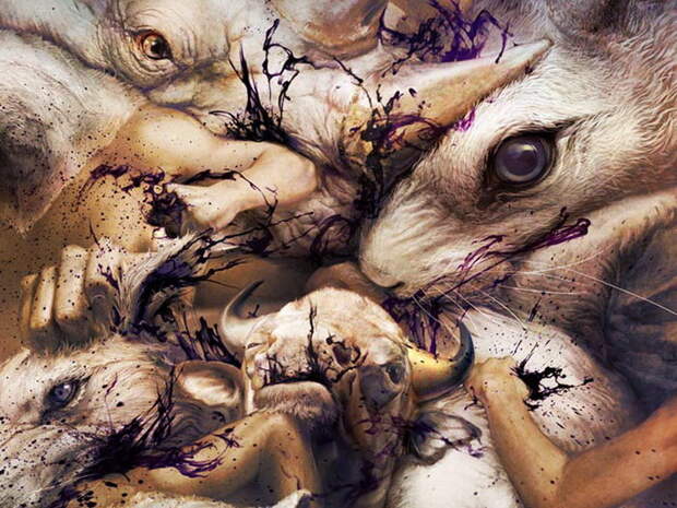 Странные картины Ryohei Hase