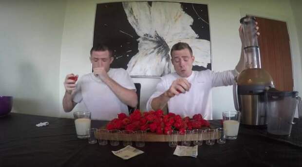 Близнецы, решившие выпить сок из 130 самых острых перцев братья, перец, сок