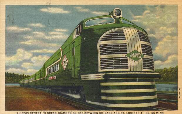 Поезда с автомобильным дизайном 30-х годов автодизайн, поезд, ретро