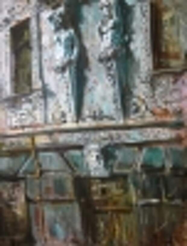 Галерея московских художников. Владимир Брайнин.Свет на фасаде 150х120, х.м. 1994-2004г.