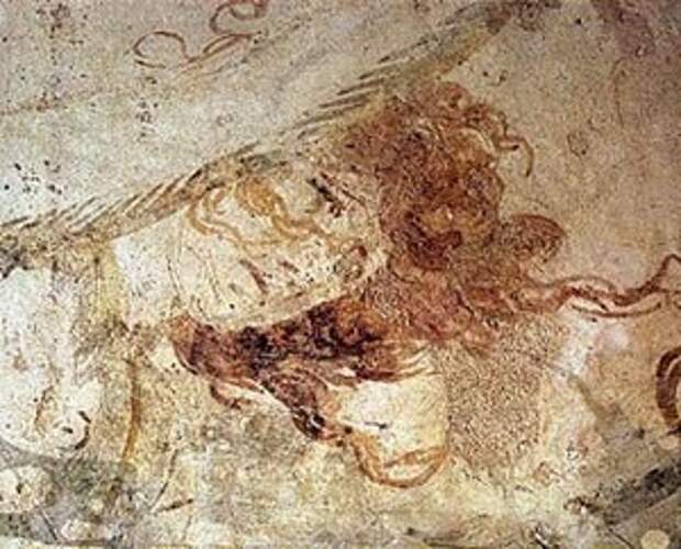 Голова Персефоны с фрески гробницы в Вергине. IV в. до н.э.