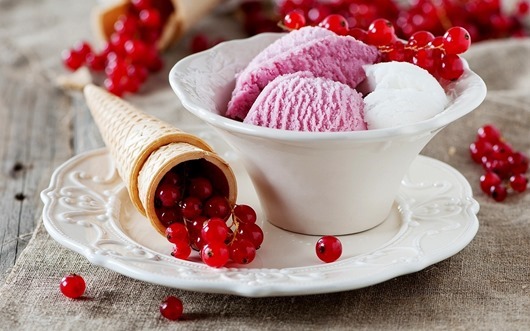 ice-cream-dessert-bowl-saucer-red-currants-sweet-hd-wallpaper