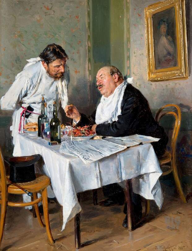 «В трактире», 1887 г .В. Маковский Почему в прошлом московские кофейни были небезопасны, а петербуржцы почти не готовили
